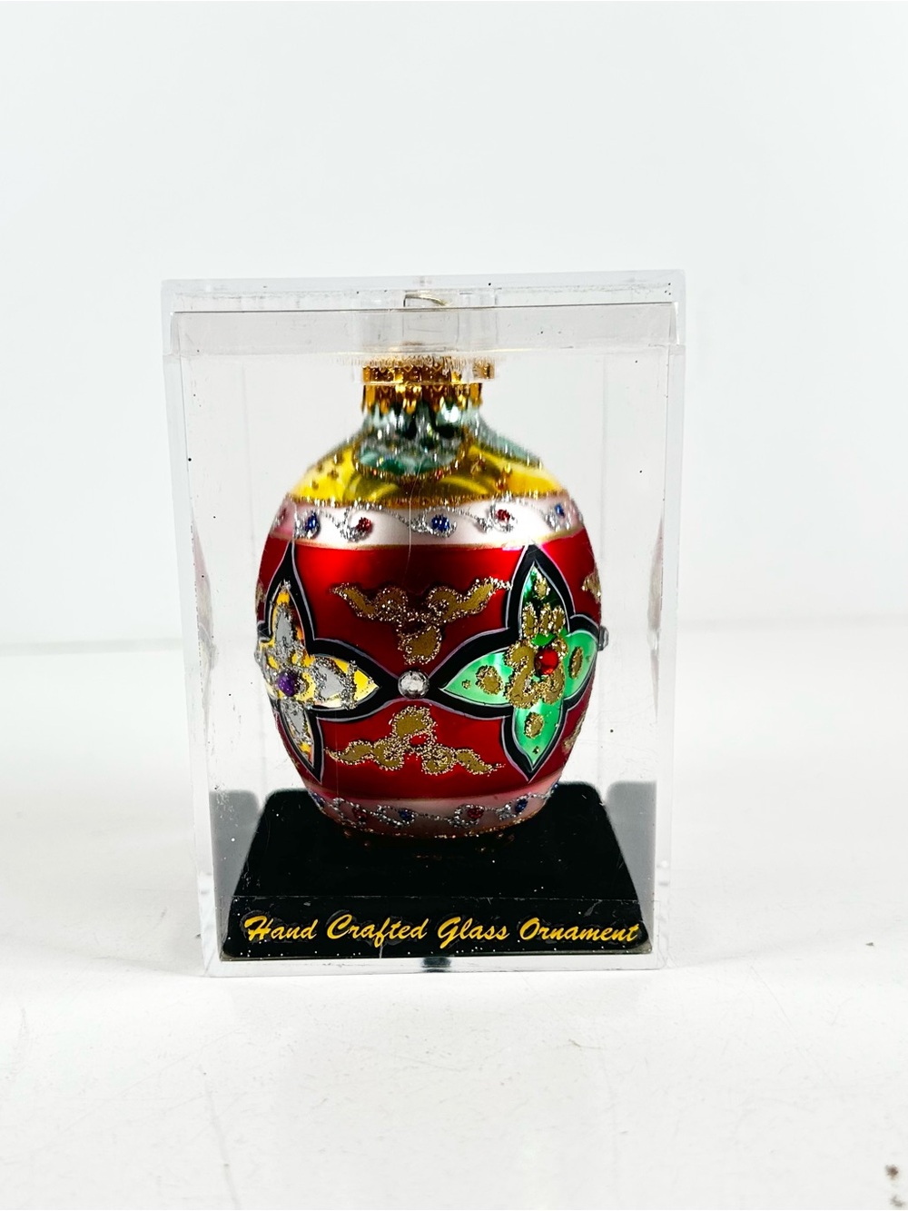 Department 56 Egg Oval Shaped Hand Crafted Glass Christmas Ornament
